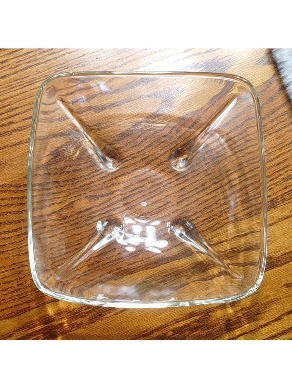 Vintage Clear 1970 Anchor Hocking Swedish Modern Bowl Ray and Arch Design